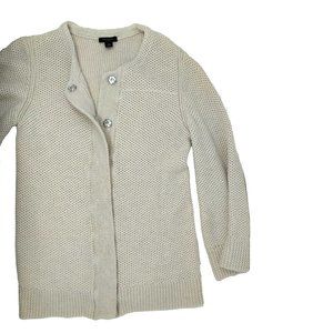 Ann Taylor Factory Waffle Knit ¾ Sleeve Cardigan M